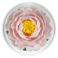 Luxury ceramic flower scent diffuser for home in pink, peony, displayed from above