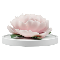 Luxury ceramic flower scent diffuser for home in pink, peony, displayed from front