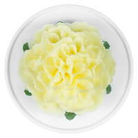 Luxury ceramic flower scent diffuser for home in yellow, carnation, displayed from above