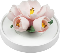 Luxury ceramic flower scent diffuser for home in pale pink, tulip, displayed from side