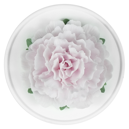 Luxury ceramic flower scent diffuser for home in pale purple, carnation, displayed from above