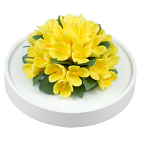 Luxury ceramic flower scent diffuser for home in yellow, fragrant olive, displayed from side