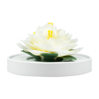 Luxury ceramic flower scent diffuser for home in wihte，dahlia, displayed from front
