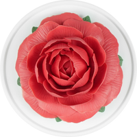 Luxury ceramic flower scent diffuser for home in red rose, displayed from above