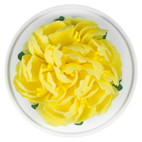 Luxury ceramic flower scent diffuser for home in yellow, mum, displayed from above