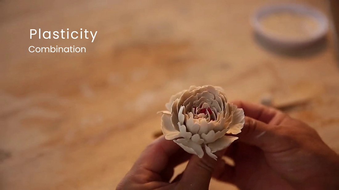 the process of handmade ceramic realistic flower
